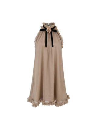 Brown Halterneck mini Dress