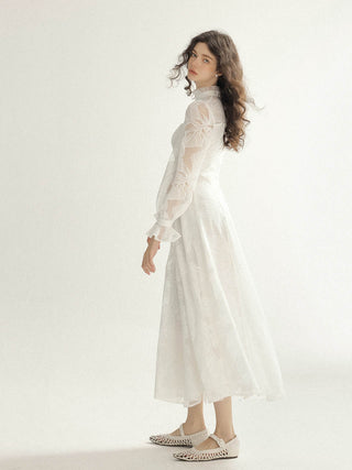 Special embroidery long dress
