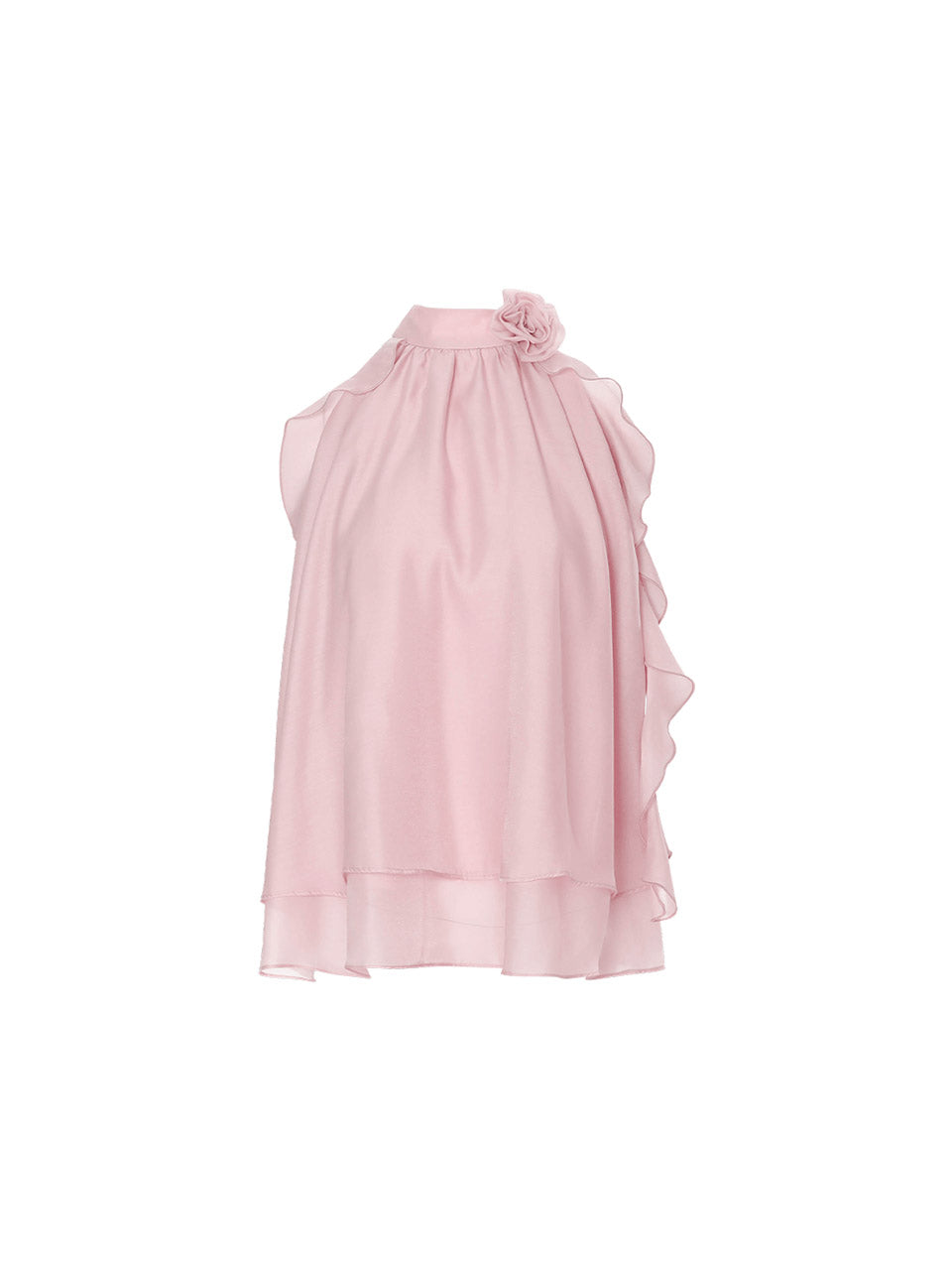 PEONY PINK TIE NECK BLOUSE