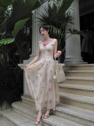 Rosebud Sleeveless Maxi Dress