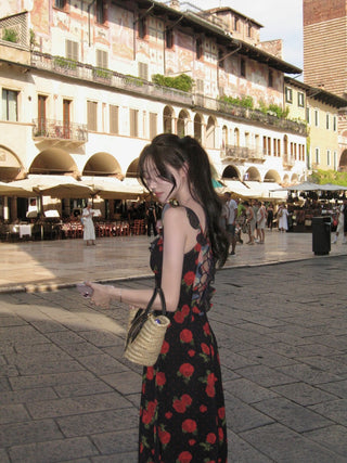 Rose Backless Maxi Dress