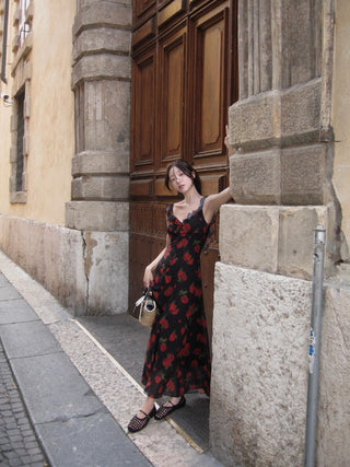 Rose Backless Maxi Dress