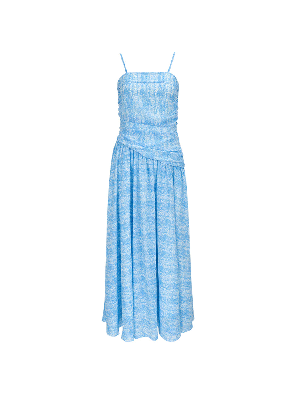 maxi dress with shirring Symphony Dress - Shirring Detail With Mesh Side Maxi Dress