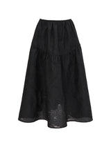 Jacquard flare skirt (Black)