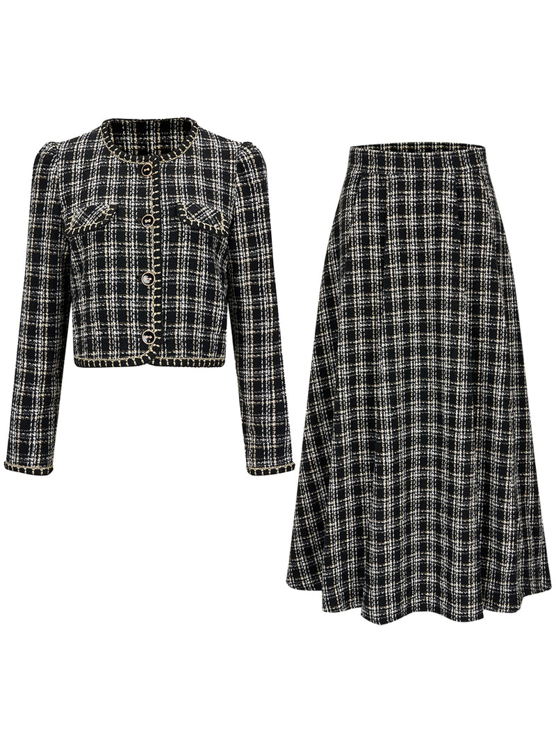 Check tweed set