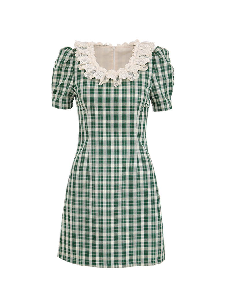 Lace collar mini dress