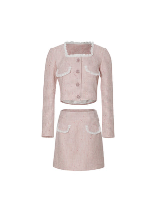 Peony ruffle tweed set