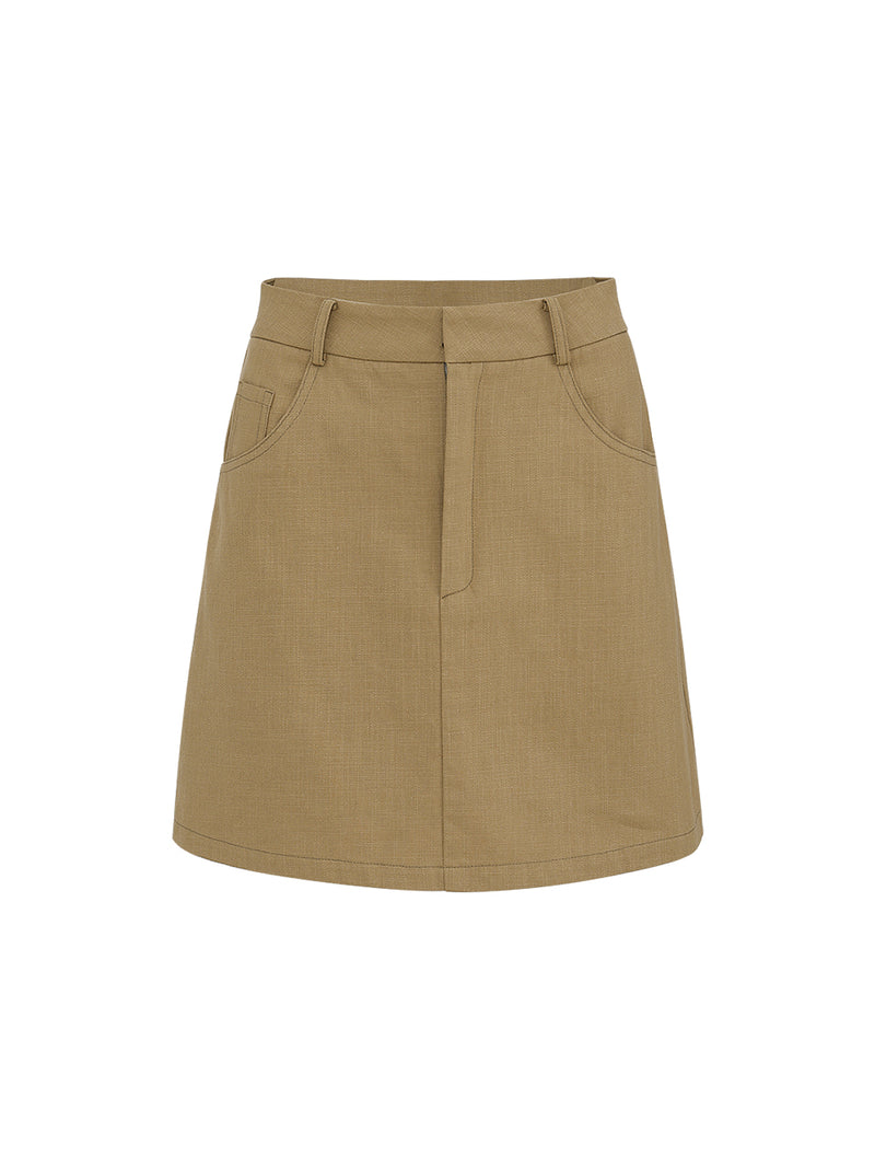 Khakibeige mini skirt