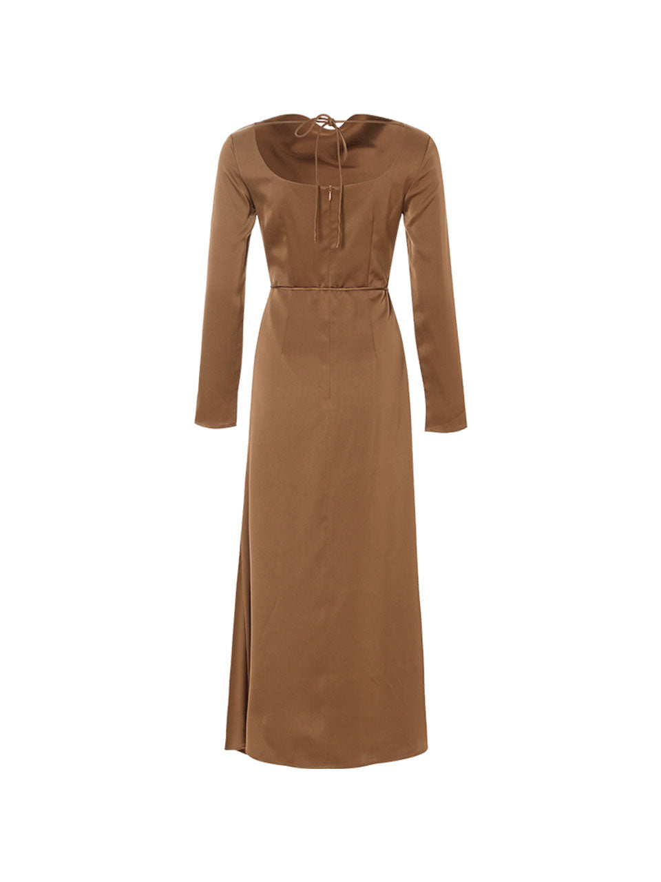 Glow Boat Neck Long Dress Brown | Timeless Elegance Sincethen L Glow Boat Neck Long Dress Brown | Timeless Elegance Sincethen L