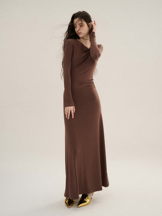 Drape long dress