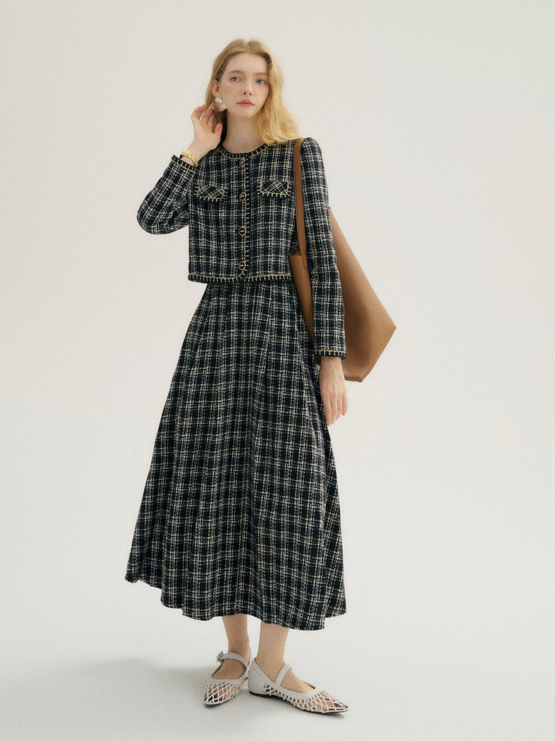 Check tweed set