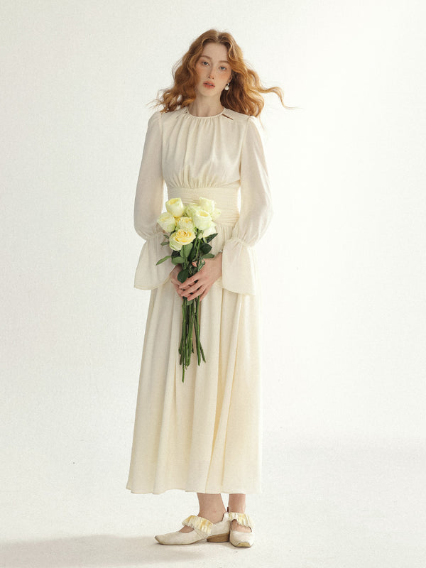 Irene Shirring Long Dress