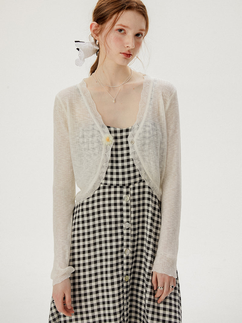 Flower point cardigan