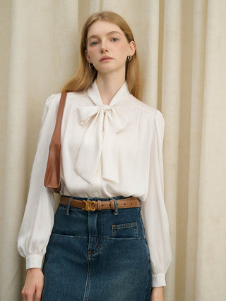 Dove ribbon blouse