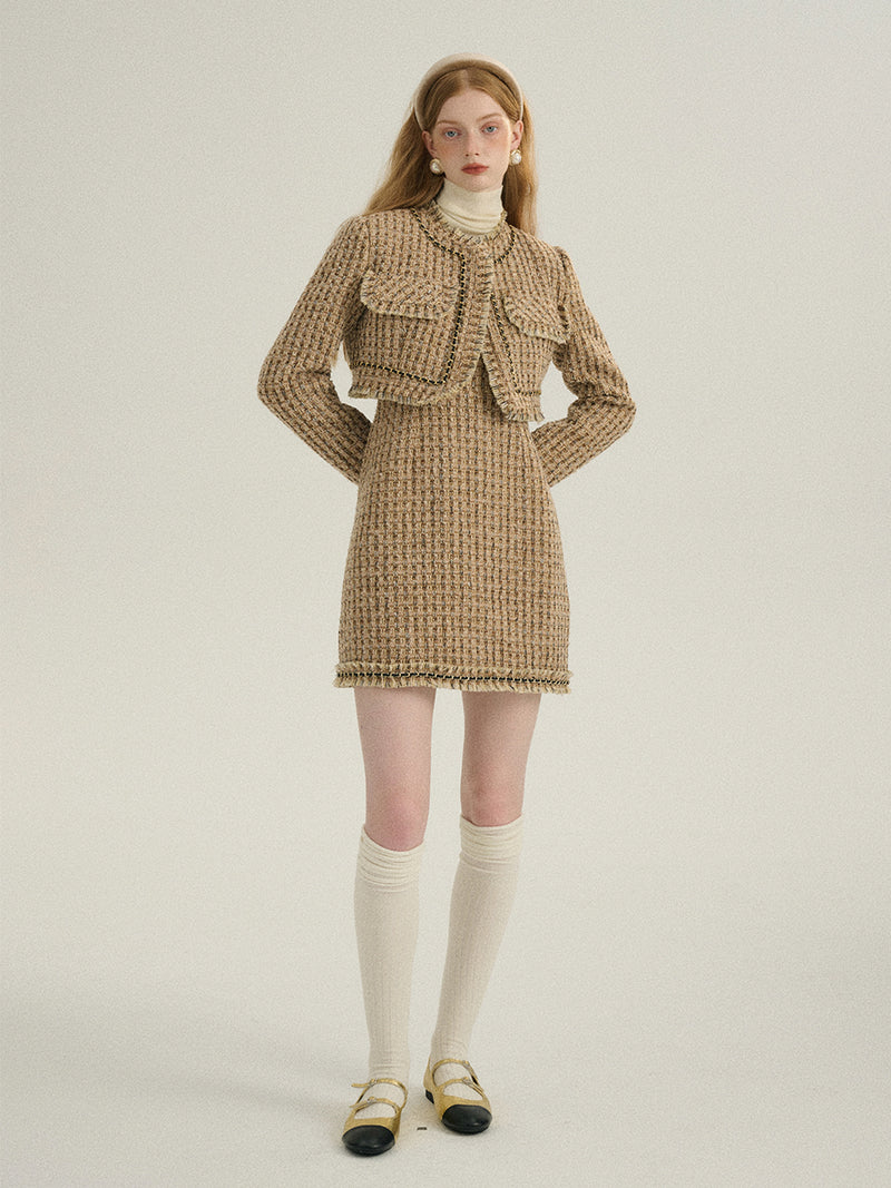 Champagne tweed set