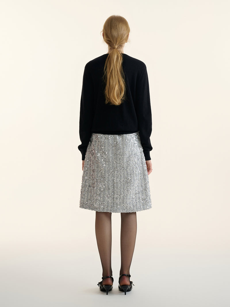 Spangle tweed skirt