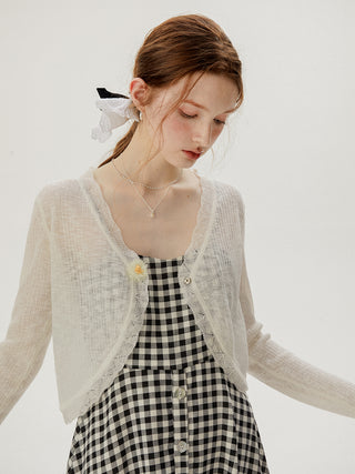 Flower point cardigan