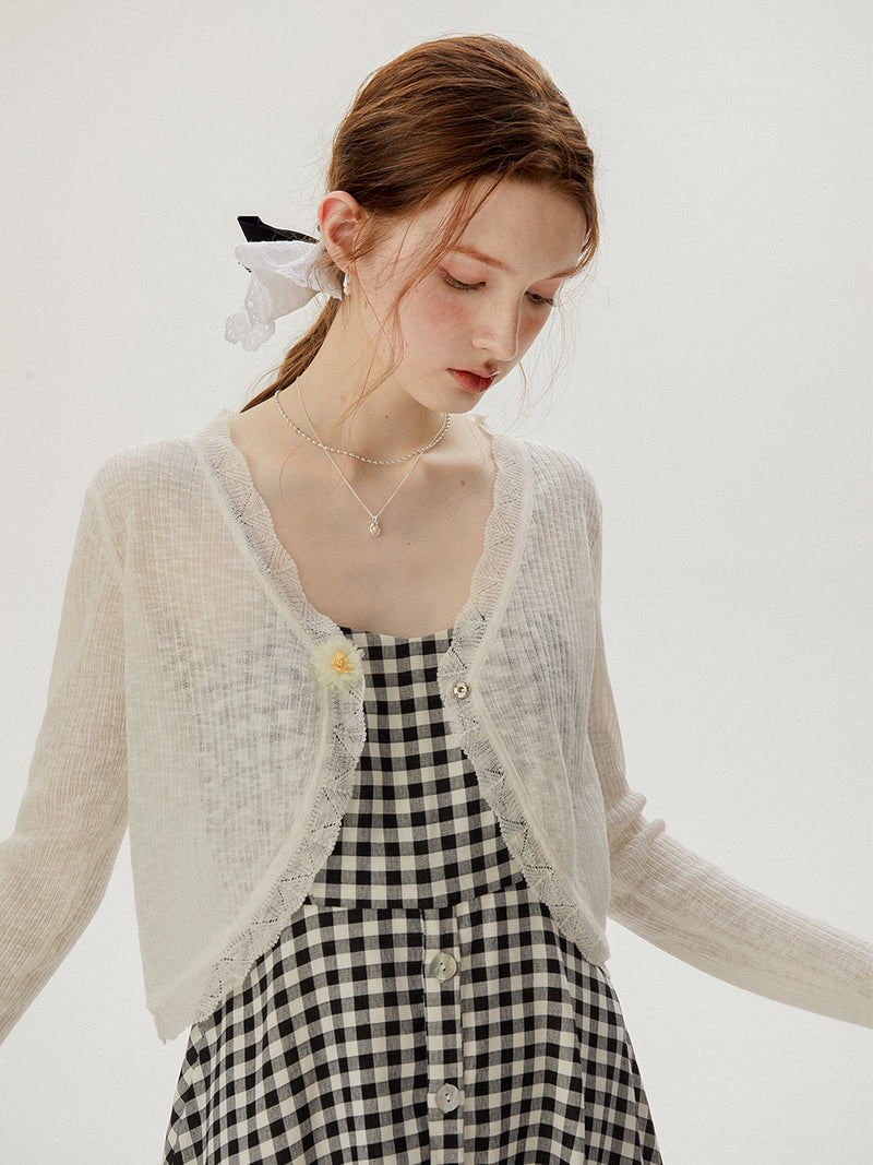Flower point cardigan