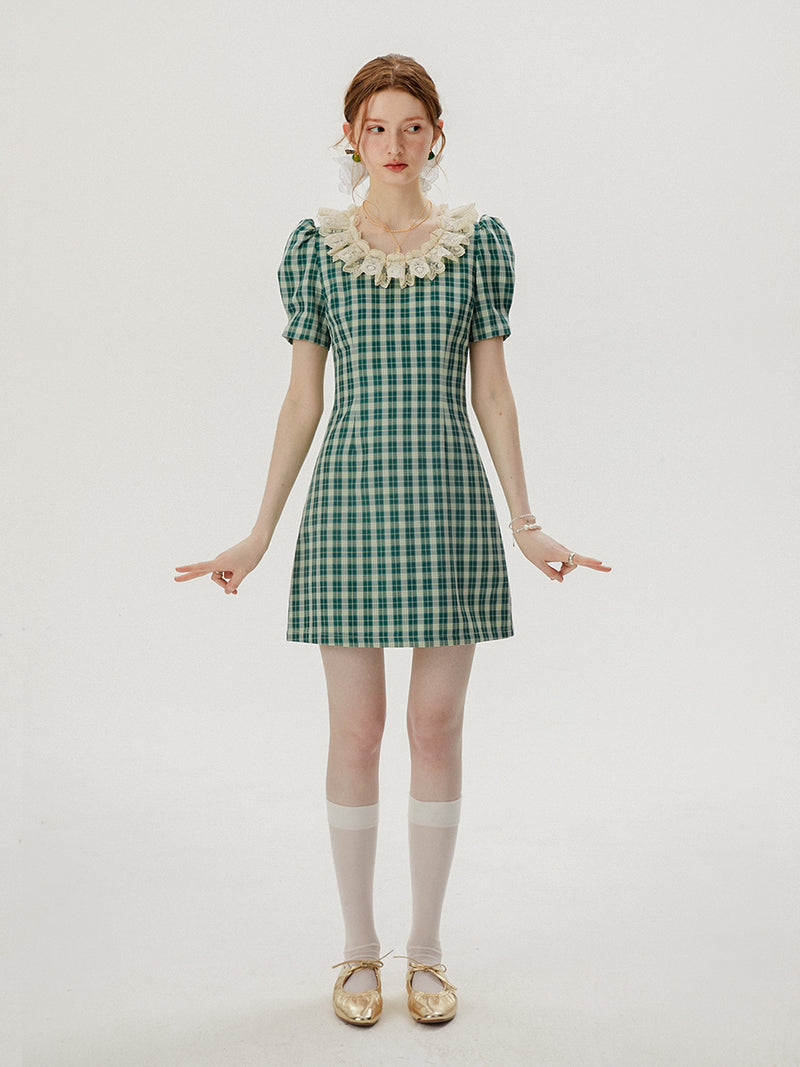 Lace collar mini dress