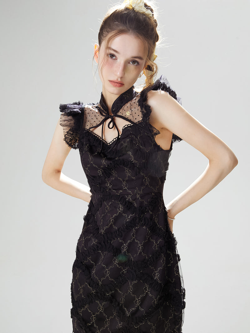 Black dia mini dress
