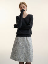 Spangle tweed skirt