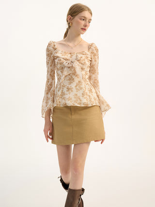 Khakibeige mini skirt