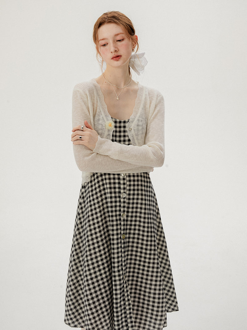 Flower point cardigan
