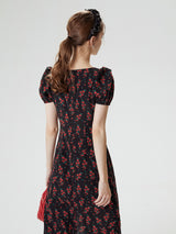 Rose heart neck long dress