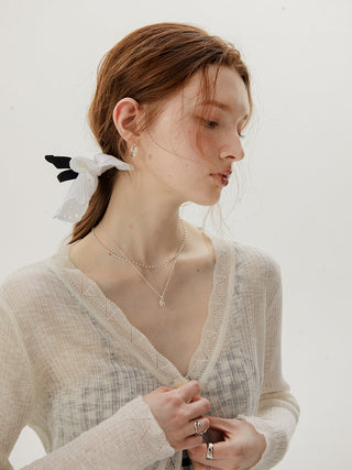 Flower point cardigan