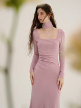 Neck warmer long dress (Pink)