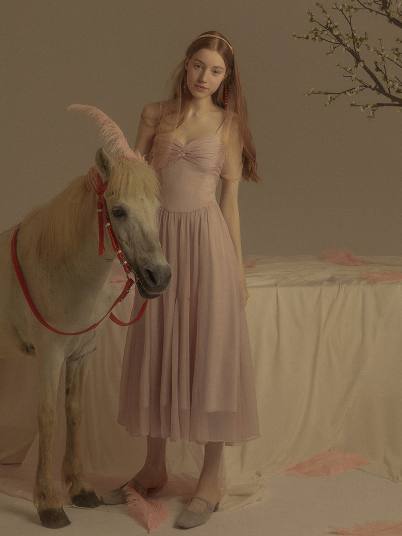 Ariel pink long dress