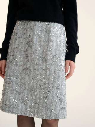 Spangle tweed skirt