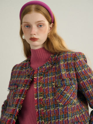 Burgundy tweed jacket