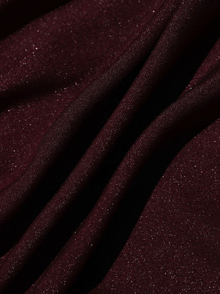 Burgundy shirring mini dress