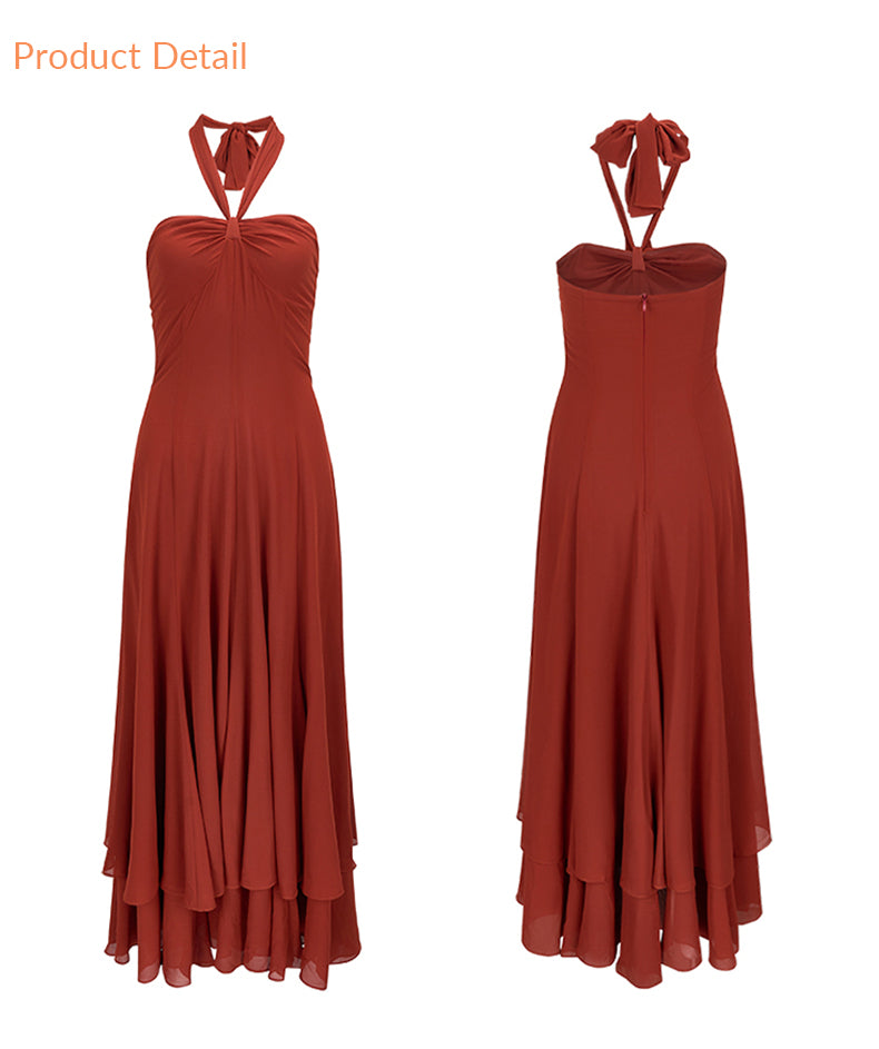 Garnet Halterneck Long Dress