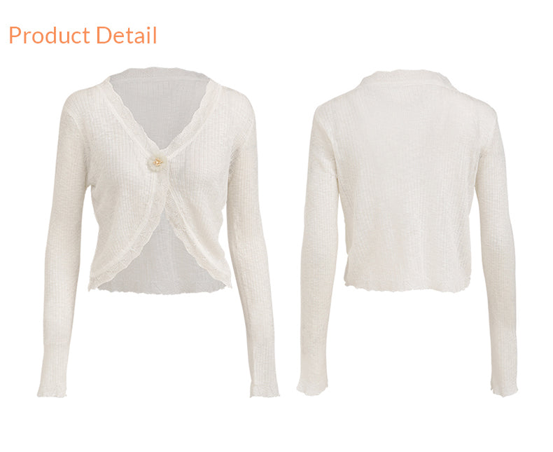 Flower point cardigan