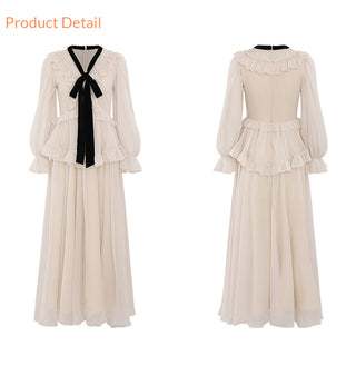 Diamant ruffle long dress (ivory)