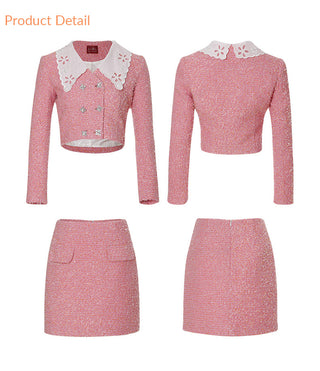 Tina pink tweed set