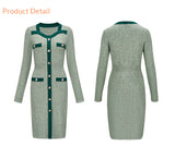 Greenery color midi dress