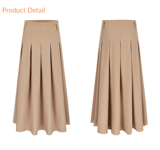 Sand Pleated Long Skirt