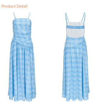 Ocean Shirring Long Dress