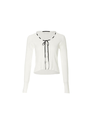 Abeli Black Ribbon Cardigan