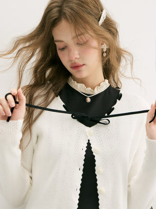 Abeli Black Ribbon Cardigan