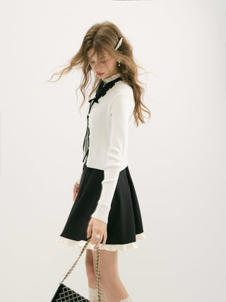 Abeli Black Ribbon Cardigan