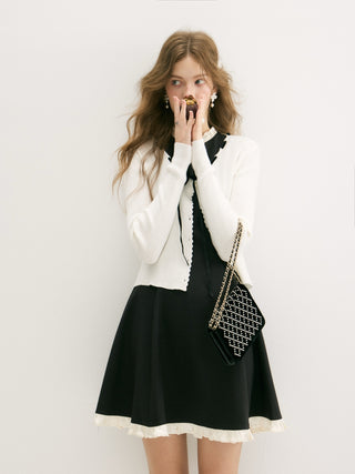 Abeli Black Ribbon Cardigan