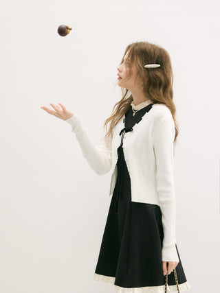 Abeli Black Ribbon Cardigan