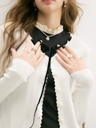 Abeli Black Ribbon Cardigan