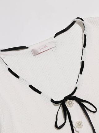 Abeli Black Ribbon Cardigan