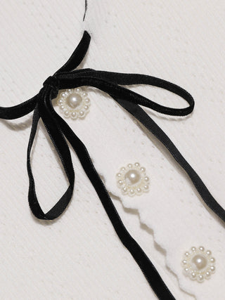 Abeli Black Ribbon Cardigan