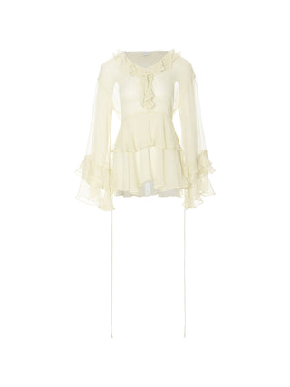Airy Ruffle Blouse Set